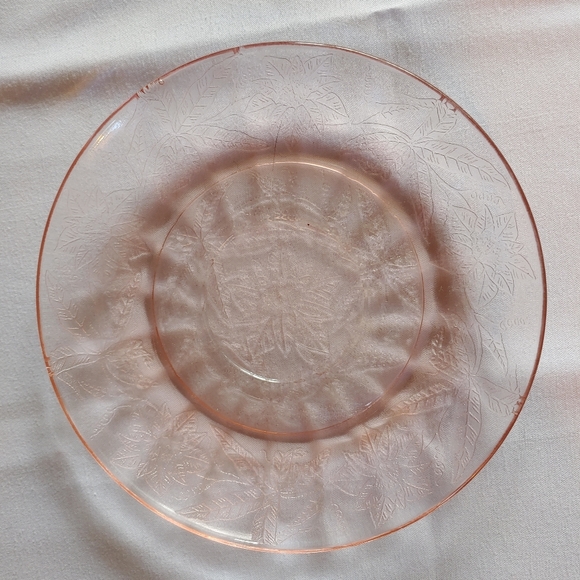 Depression Glass Cup and Saucer Set Floral Pattern Rustic Kitchen - Picture 5 of 8